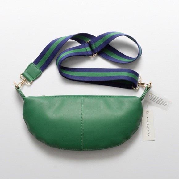 Anthropologie Handbags - NEW Anthropologie Women's Green Peppa Convertible Sling Crossbody Bag Half Moon